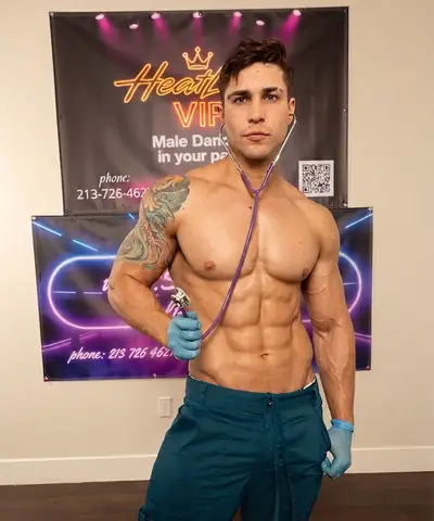 Doctor male entertainer Los Angeles bachelorette medical roleplay